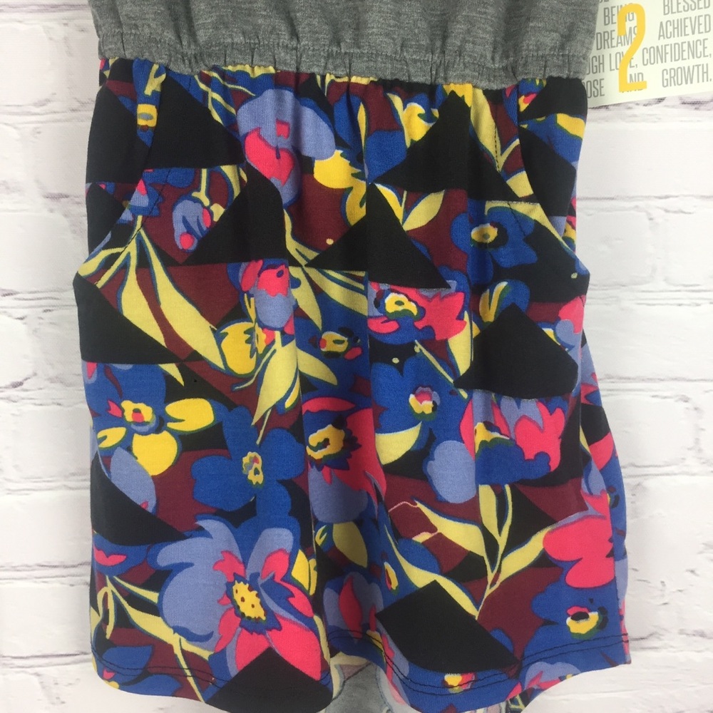 SOFT Girl’s Mae dress with pockets, 2 toned print - Picture 6 of 8